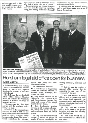 The Wimmera Mail-Times reported on the opening 20 years ago on April 29, 2004. File picture