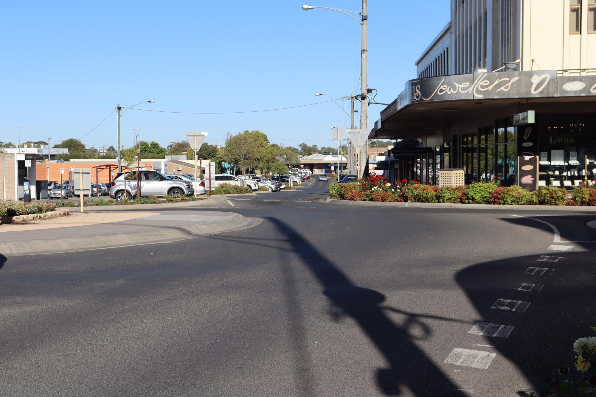 The 'wombat crossings have been removed at the McLachlan and Firebrace Street roundabout. Picture by Sheryl Lowe