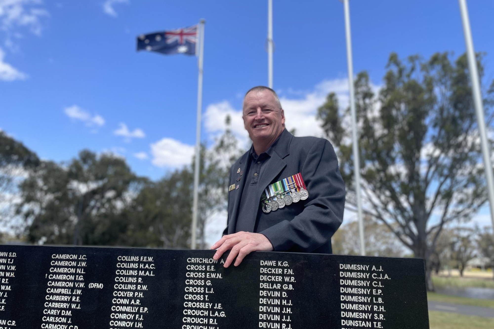 Horsham RSL Sub-Branch senior vice president Gareth Lane at the Horsham War Memorial on Friday, November 8. Picture by Lucas Holmes