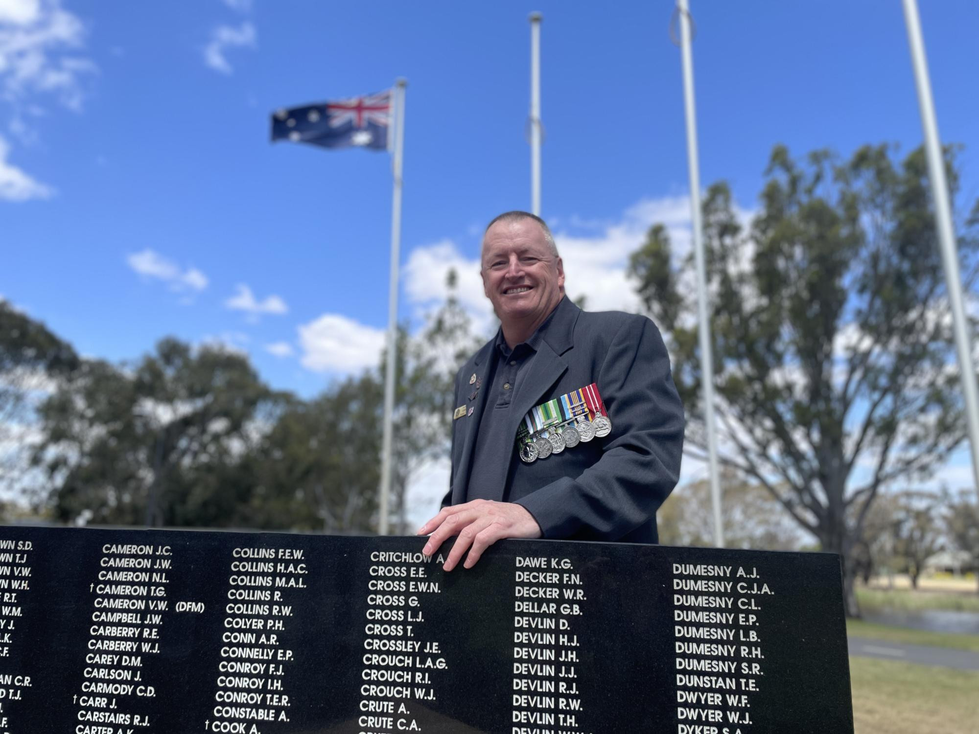 Horsham RSL Sub-Branch senior vice president Gareth Lane at the Horsham War Memorial on Friday, November 8. Picture by Lucas Holmes
