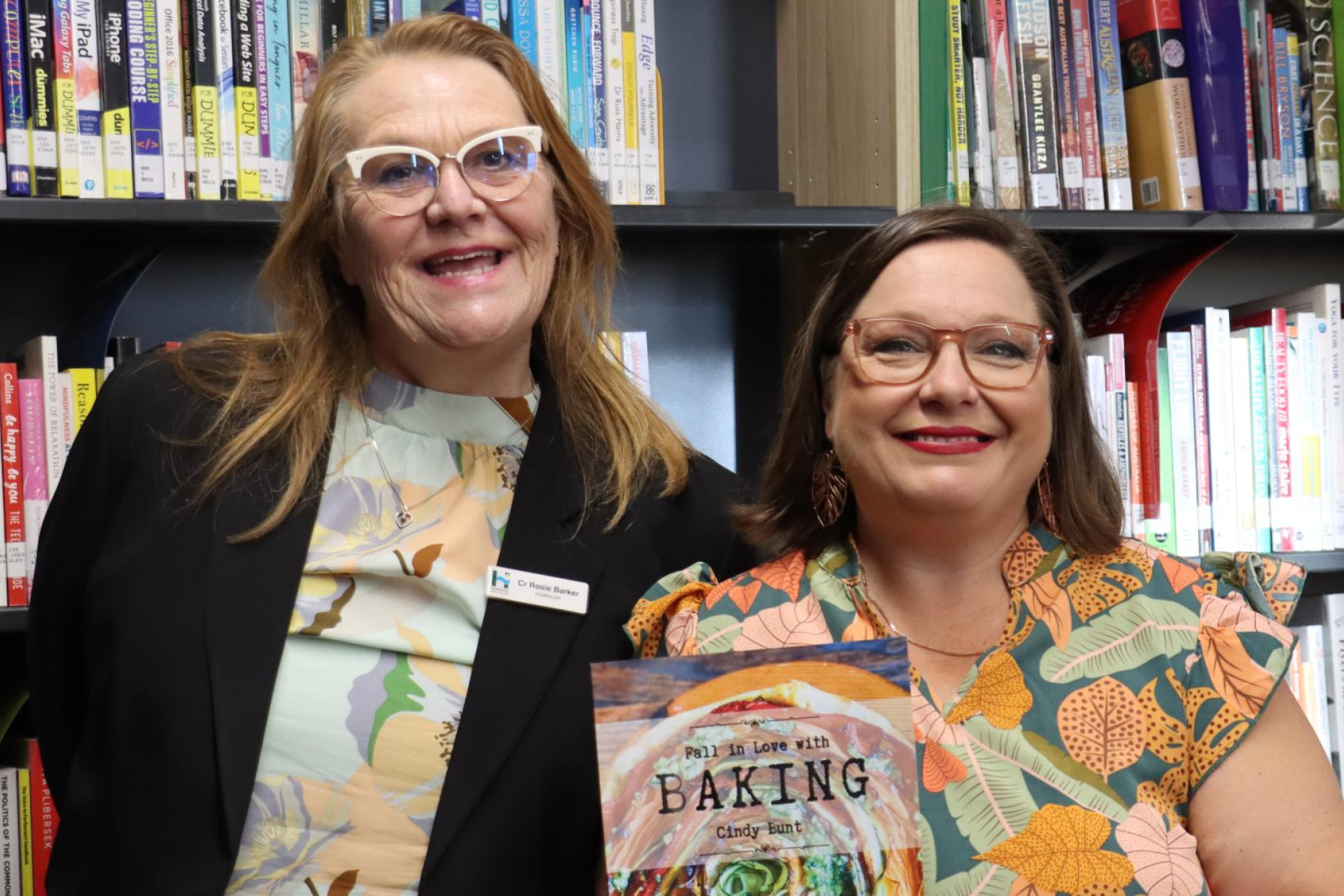 Hindmarsh Shire councillor Rosie Barker with Cindy Bunt at the library in Nhill. Picture supplied