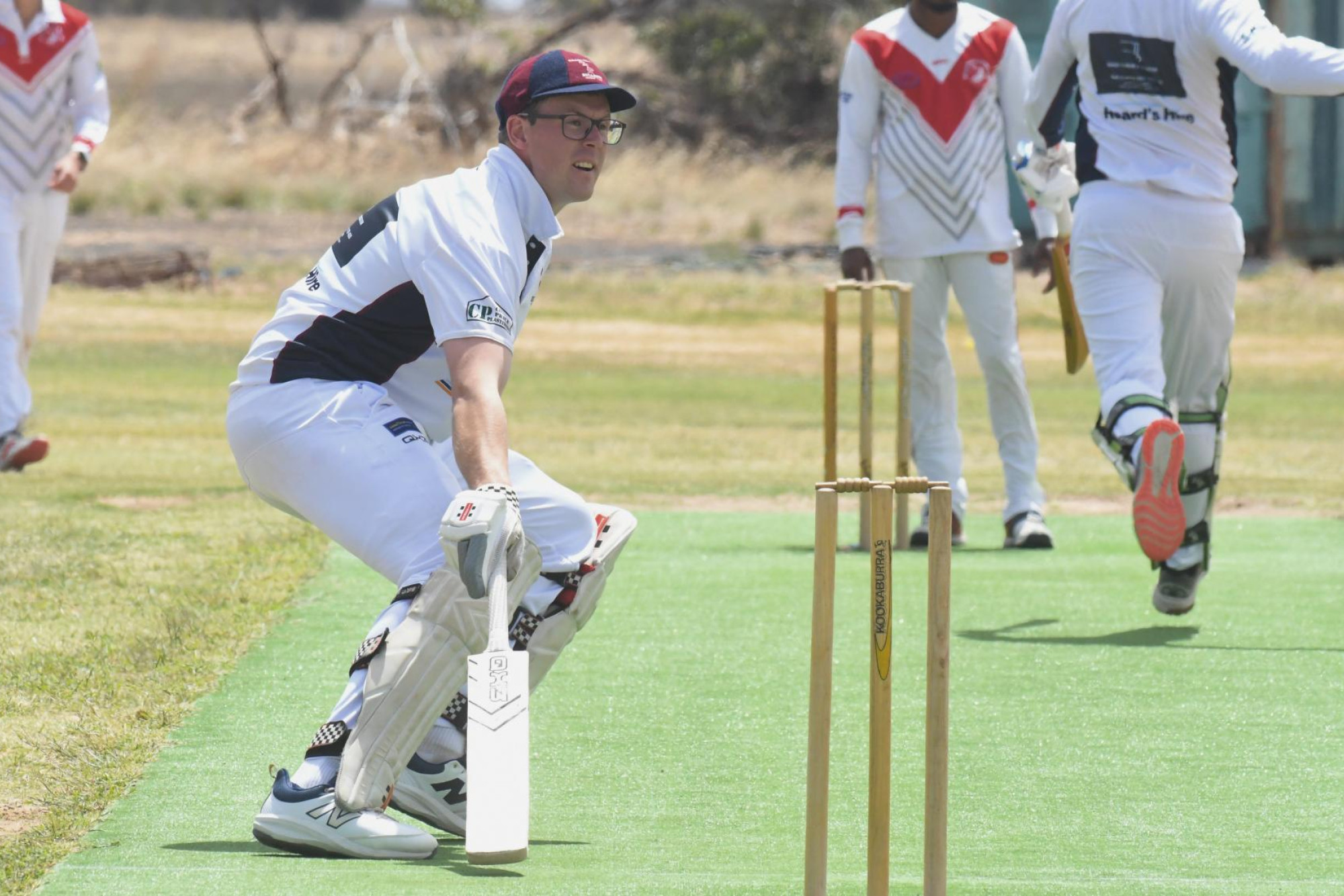 Bullants batsmen Austin Smith grounds his bat ready to turn and run a second. Picture by John Hall