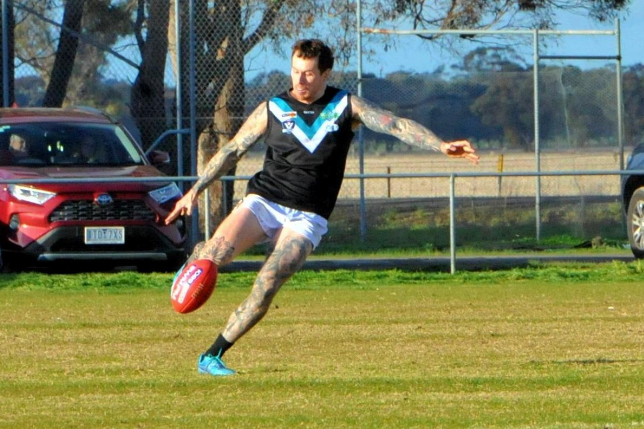 Ryan Folkes playing for Stawell's Swifts in round 15 of the HDFNL. Picture by John Hall