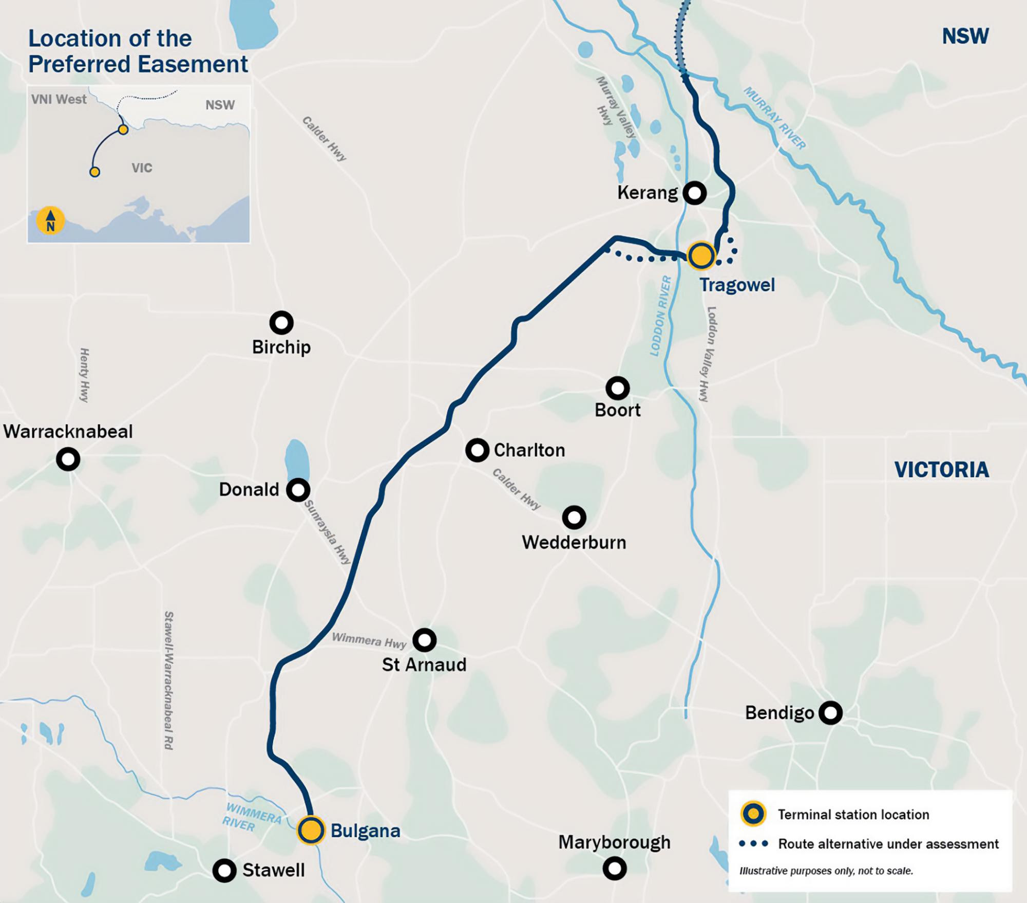 The planned route of VNI West. Map from TCV.