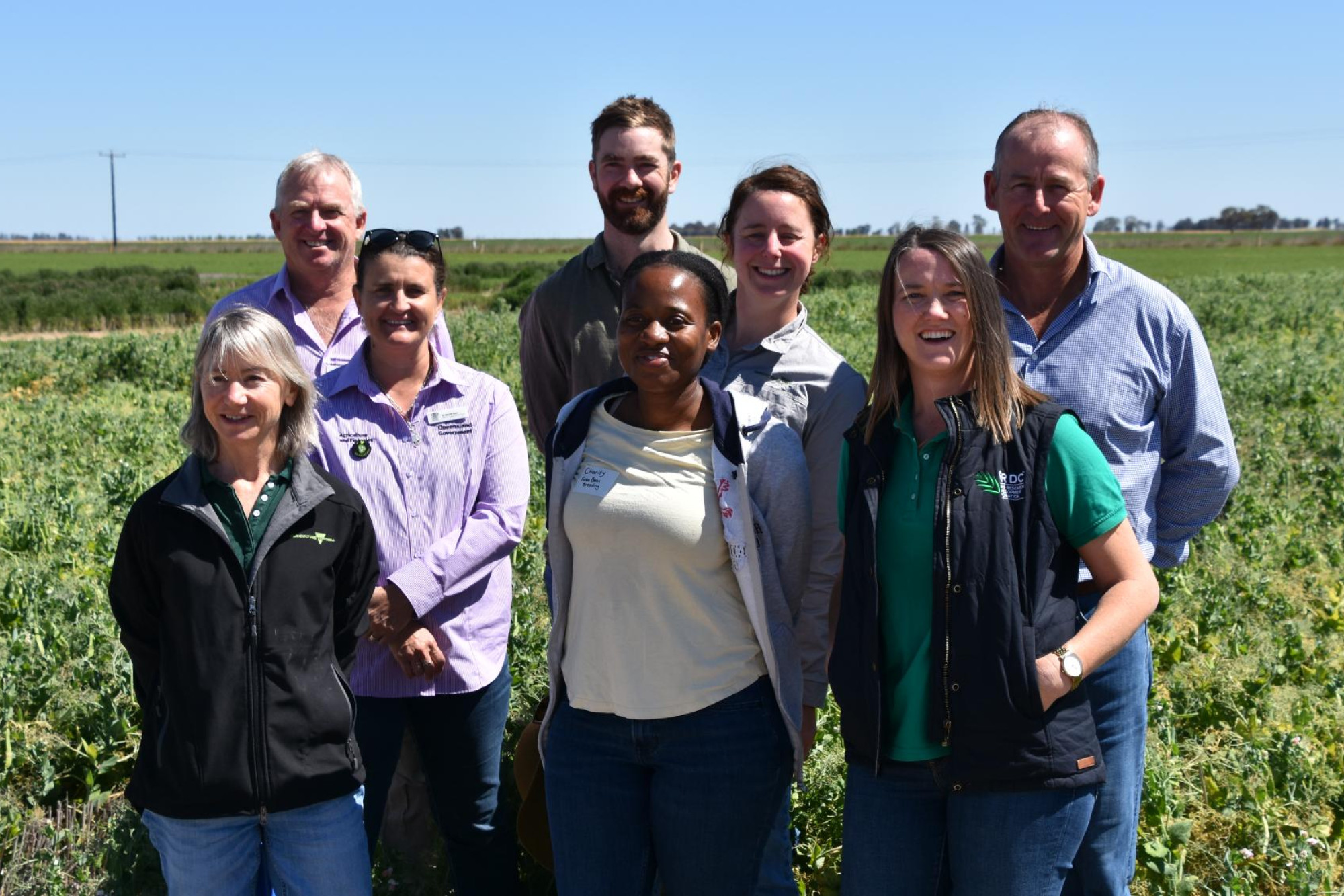 Pulse research and developers across multiple species will be involved in the new plant protein project. These researchers caught up at the Wimmera Pulse Field Day at Rupanyup. Picture by Gregor Heard. 