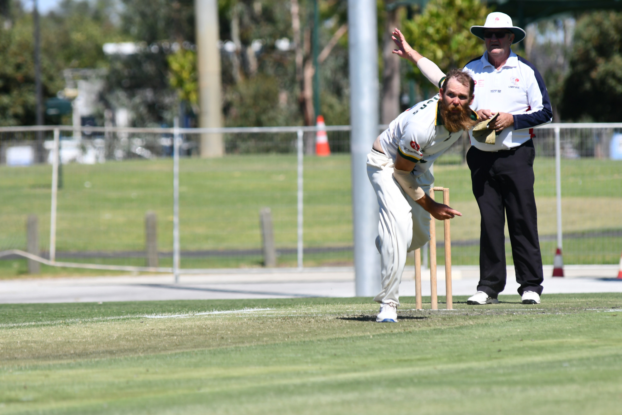 Nathan Alexander took 1/30 off 19 overs, featuring ten maidens for the West Wimmera Warriors. He also top-scored with 24 runs. PHOTO: CHRIS GRAETZ