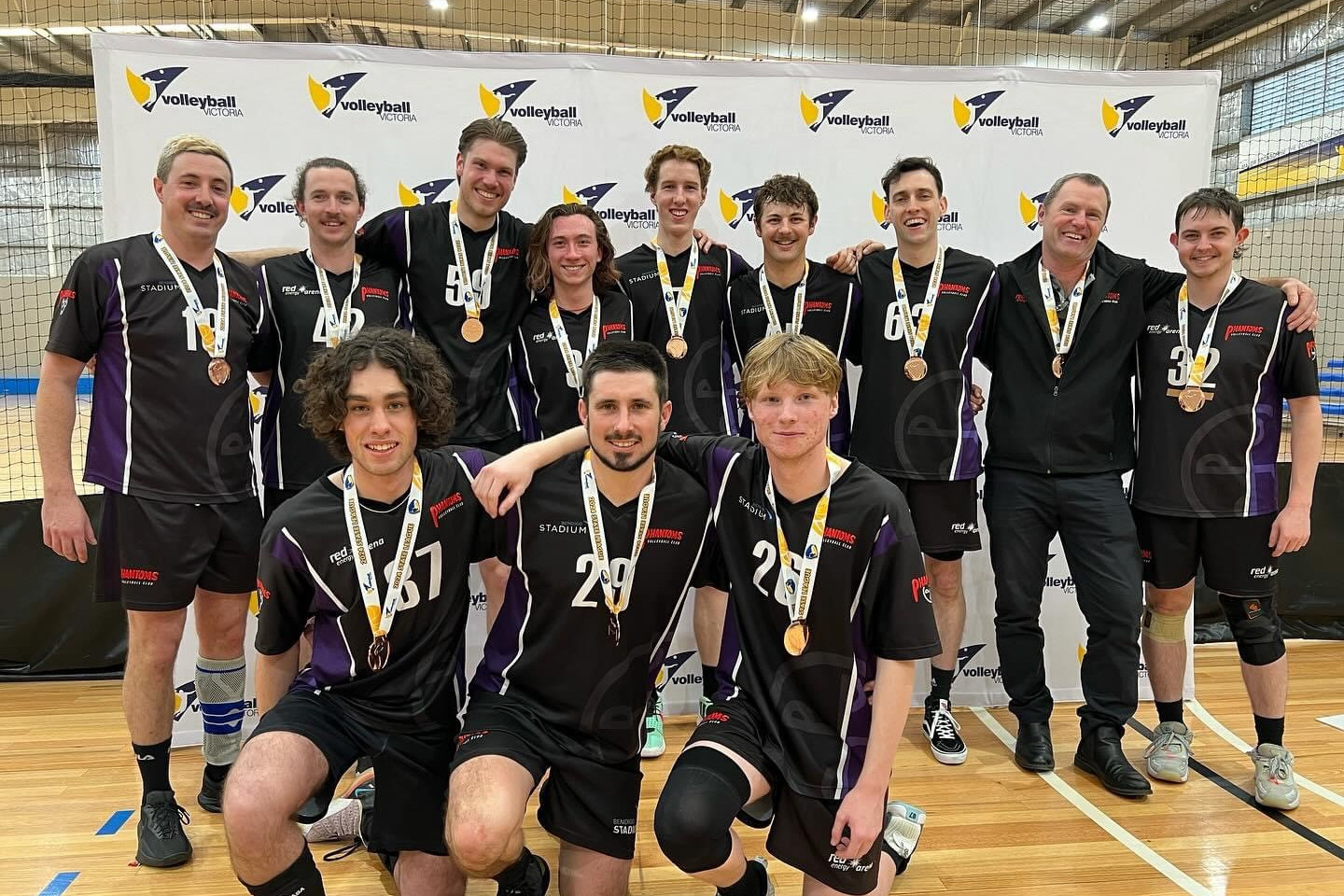 Phantoms bronze medal winning men’s State League One team featuring Volleyball Horsham’s Tyler Snowden (second from left).