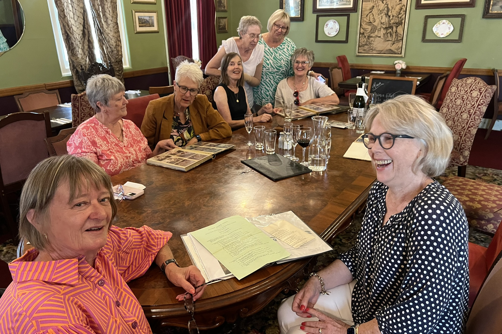 Susie Barber (front left) celebrated 50 years of nursing with fellow 1975 trainees, including high-school friend Margaret (front right).