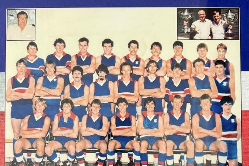 Alastair Clarkson, back row far right, in Kaniva's 1985 premiership.
