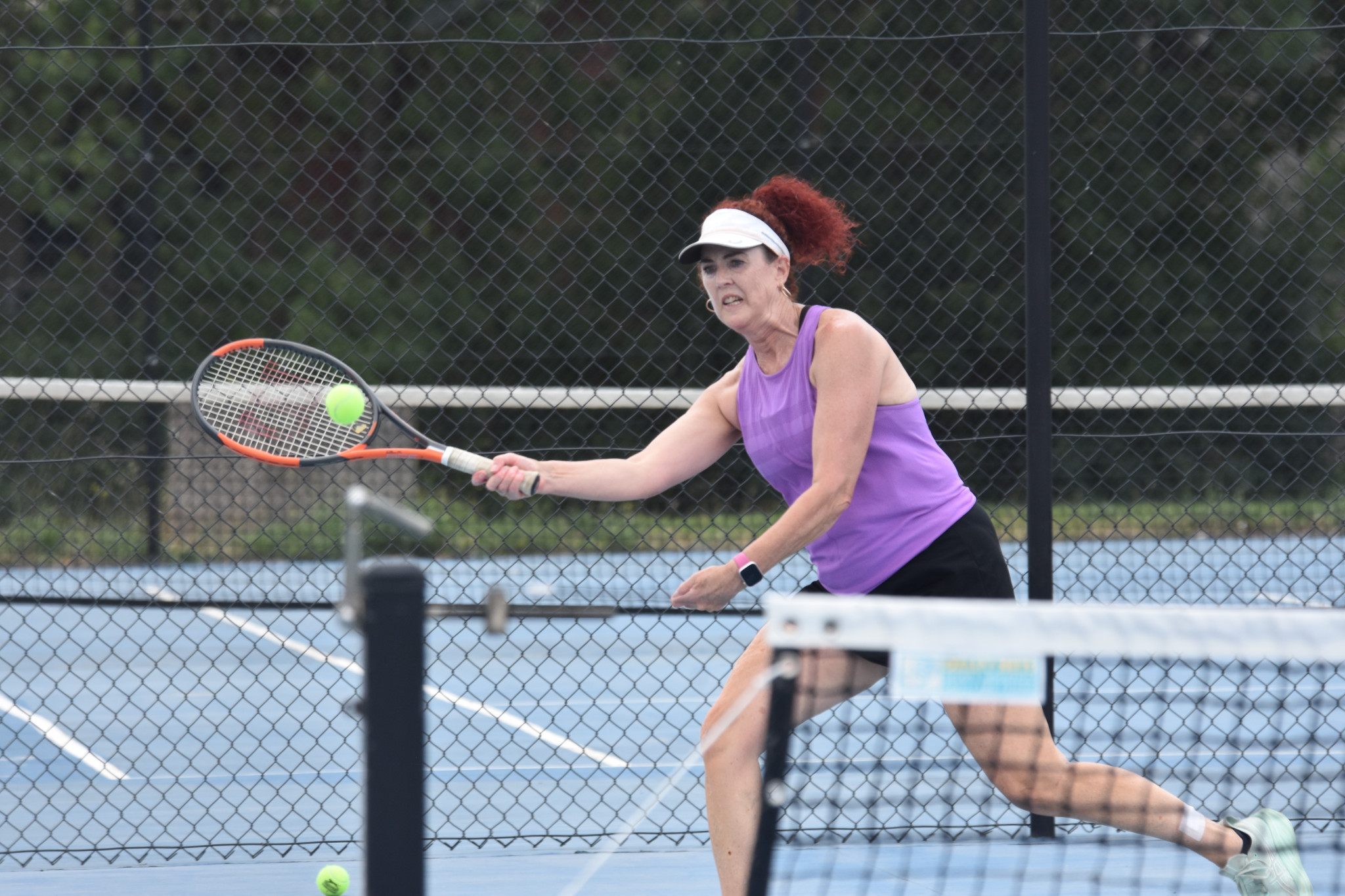 St Michaels' Barb Crough reaches for a forehand return. PHOTO: CHRIS GRAETZ