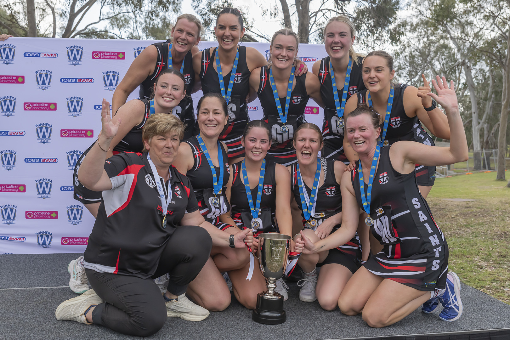 The Saints celebrate. PHOTO: SHANE ROBERTS