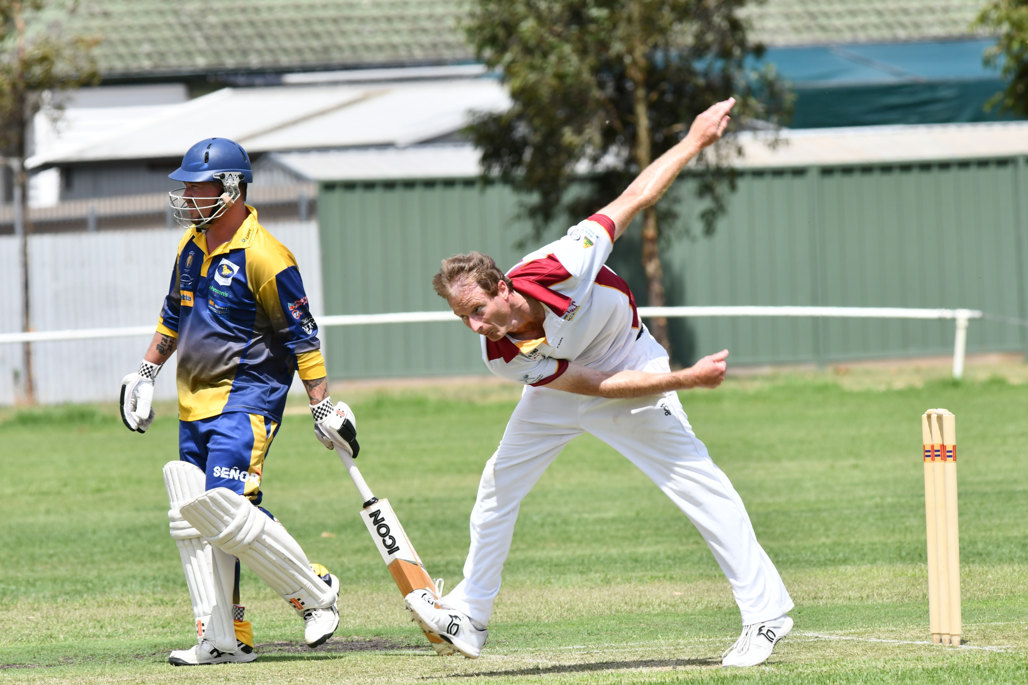 BrimKSH's Dale Stephan claimed 5/24 off 12 overs with four maidens. PHOTO: TONY TOMLINS