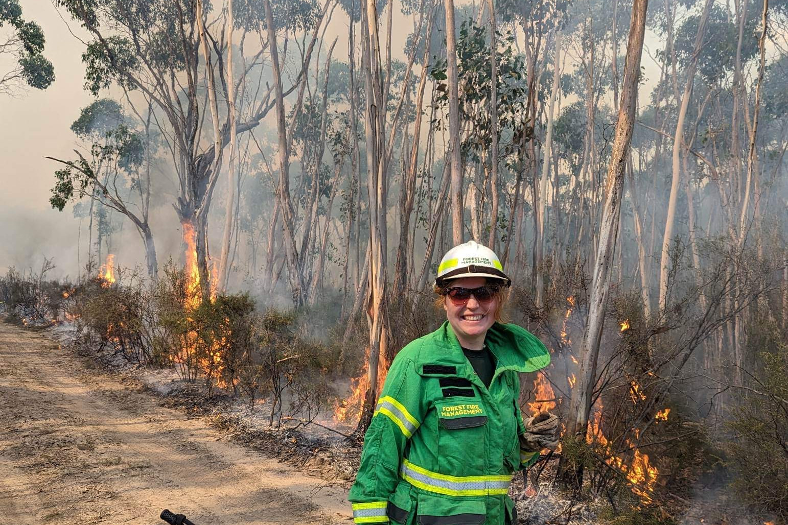 Macy Fuller creates a fire break to prevent catastrophic bushfires