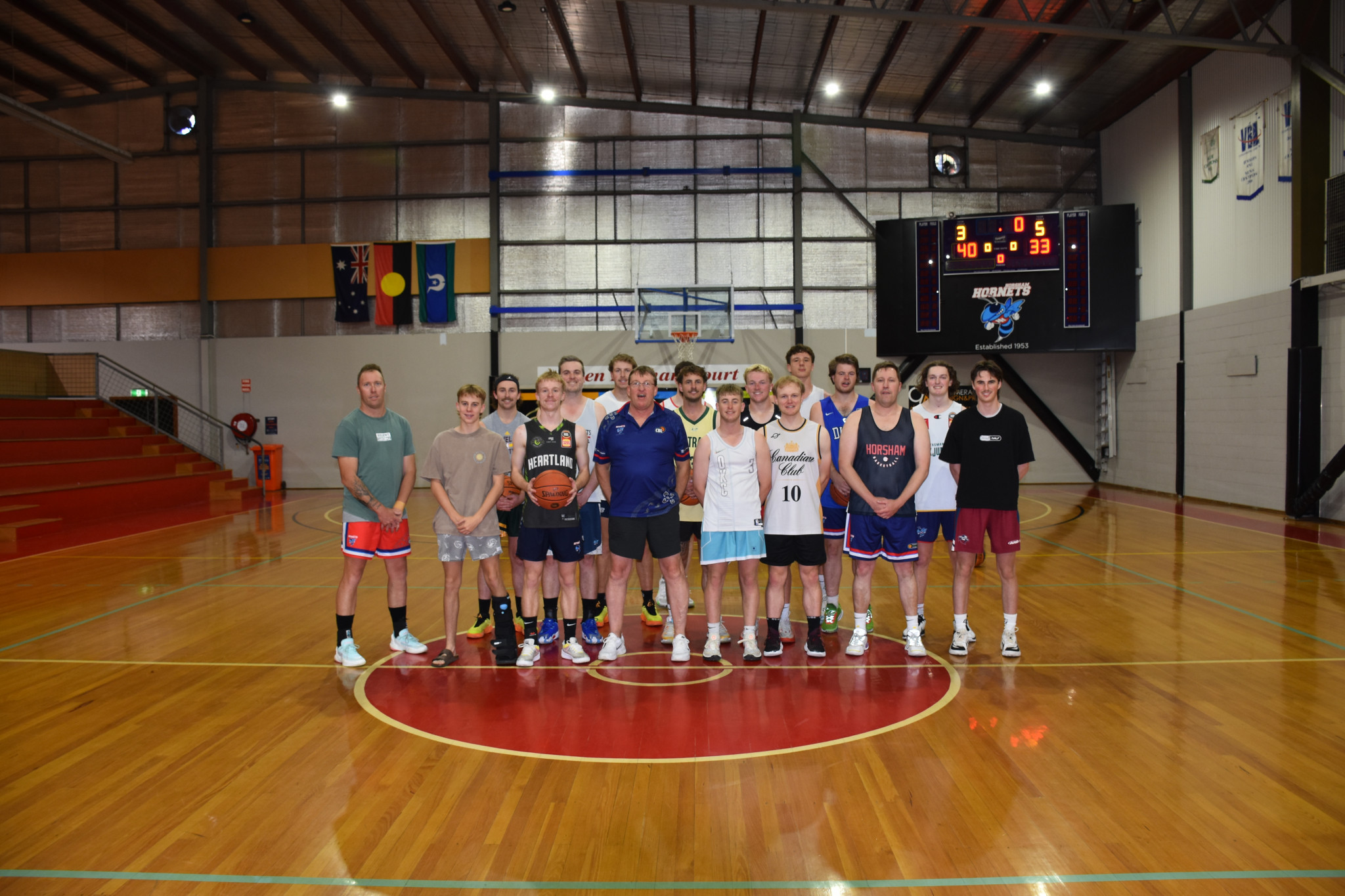 The Hornets players and friends before the training session. PHOTO: CHRIS GRAETZ