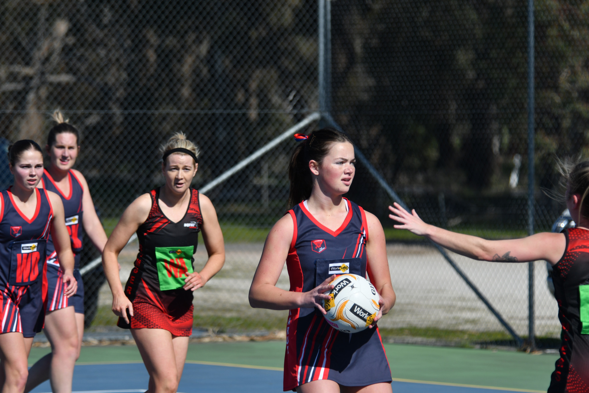 Laharum's Tarah Bond made her A grade netball debut against Noradjuha Quantong on Saturday.