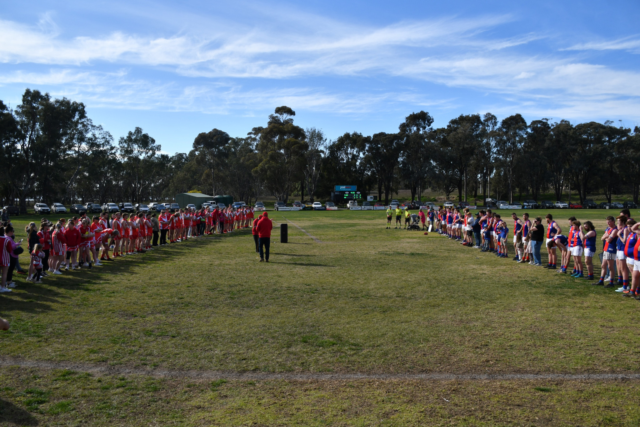 Taylors Lake and Rupanyup players formed a guard of honour for the families who have lost loved ones to mental health battles.