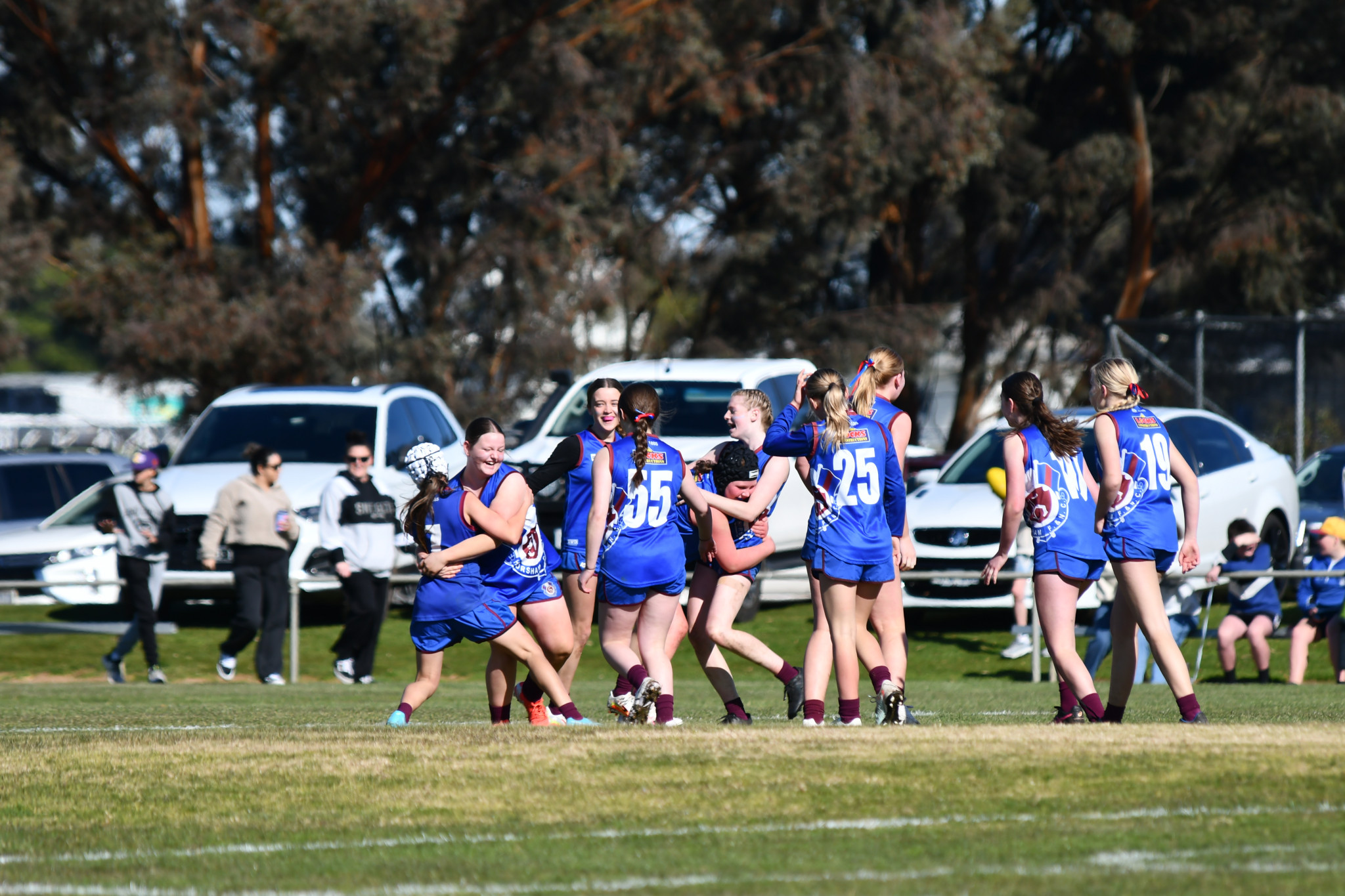 Horsham celebrates after the final siren sounds.