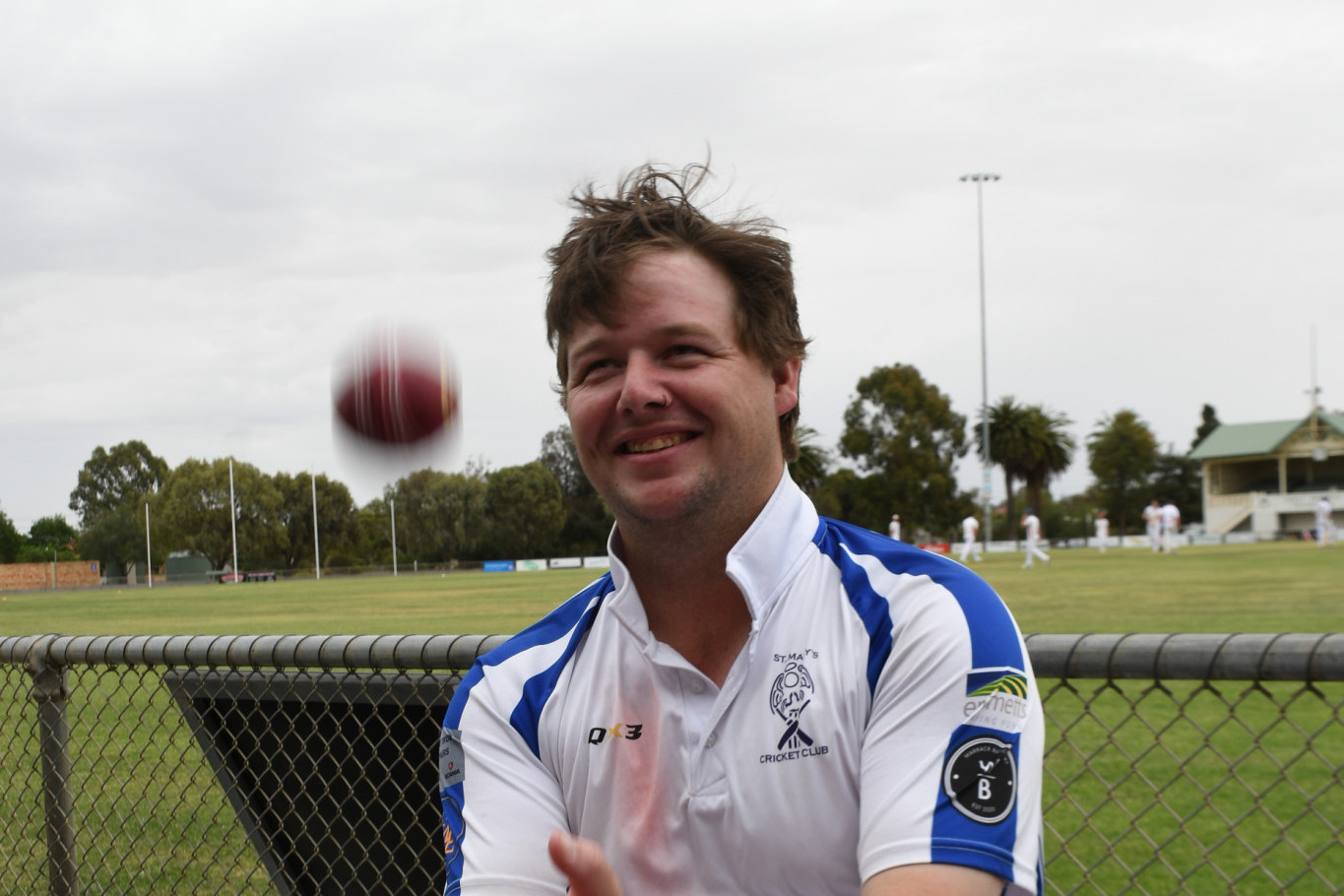 Brodie Dennes celebrates his six wickets. PHOTO: DAVID WARD