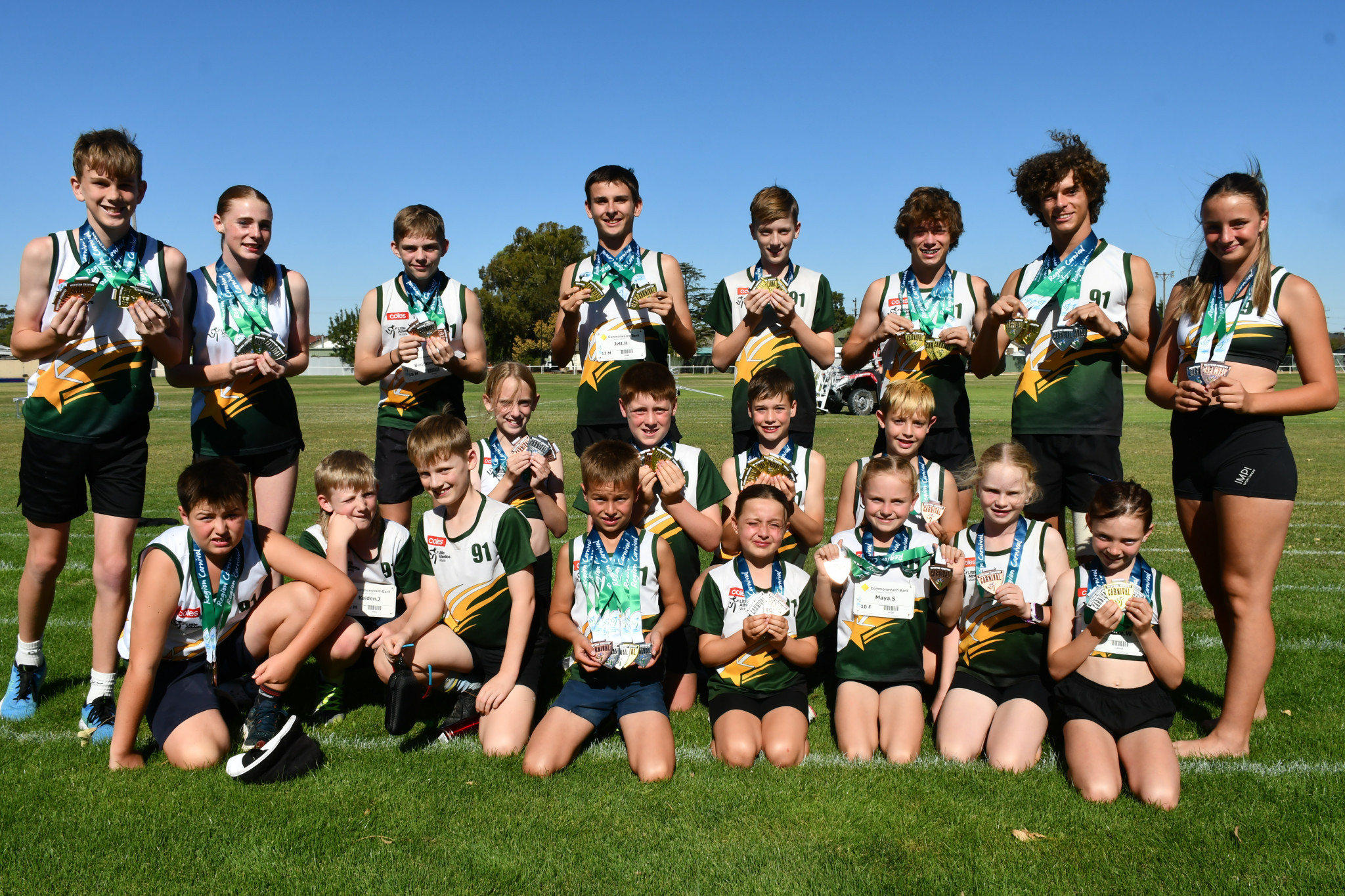 The athletes proudly showing off their medals. PHOTO: TAYYAAB MASROOR