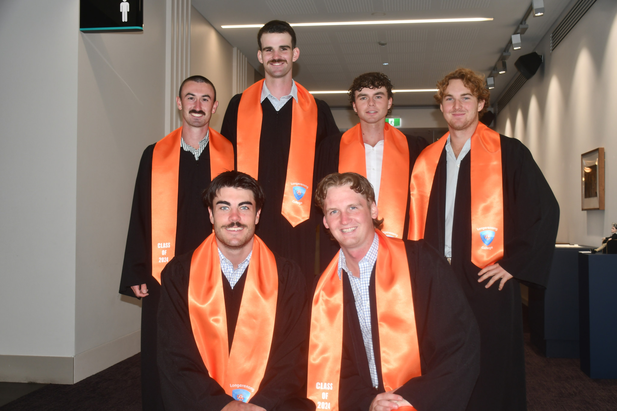 Back: Bodie Colbert, Nick Cushing, Angus Kelly and Ben Edelsten, Front: Charlie Gibson and Jobhi Plant. Photo: TAYYAAB MASROOR