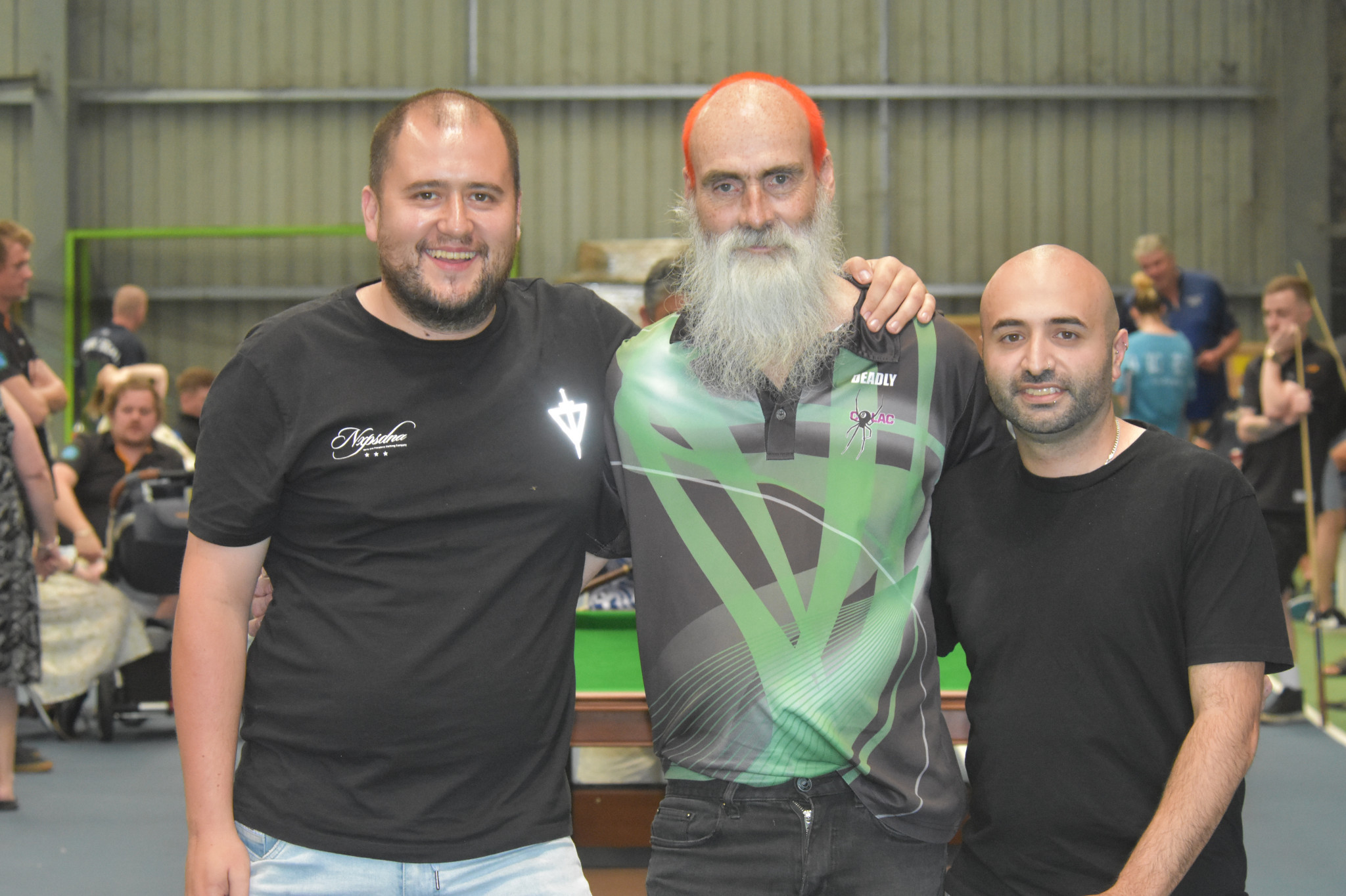 Organiser 'Deadly' with Jake McCartney (left) and Gus Di Giorgio (right)