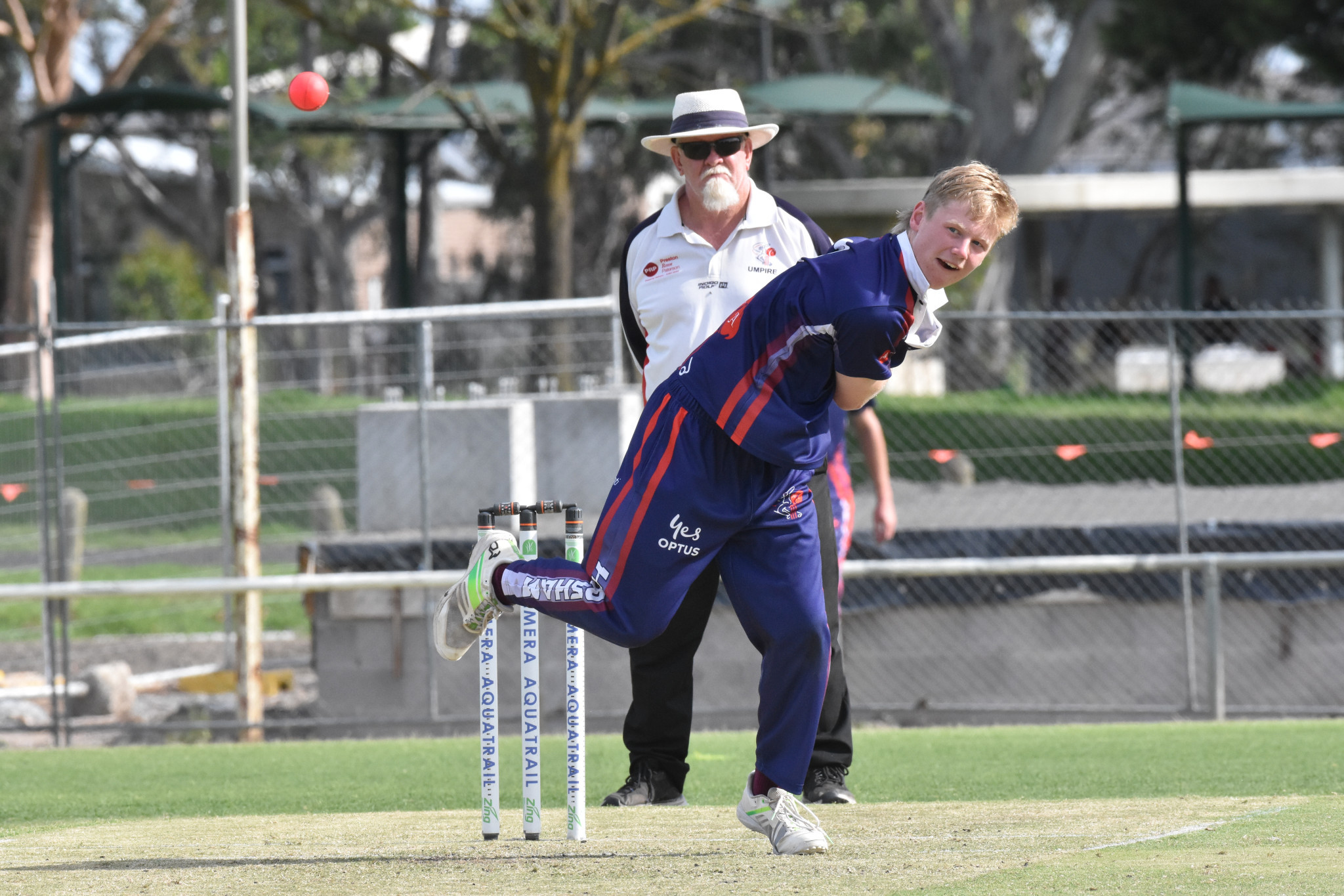 Max Bunworth bowling for the senior representative team's match against Wimmera Mallee on Saturday at Horsham City Oval. He scored 28 runs in their win.