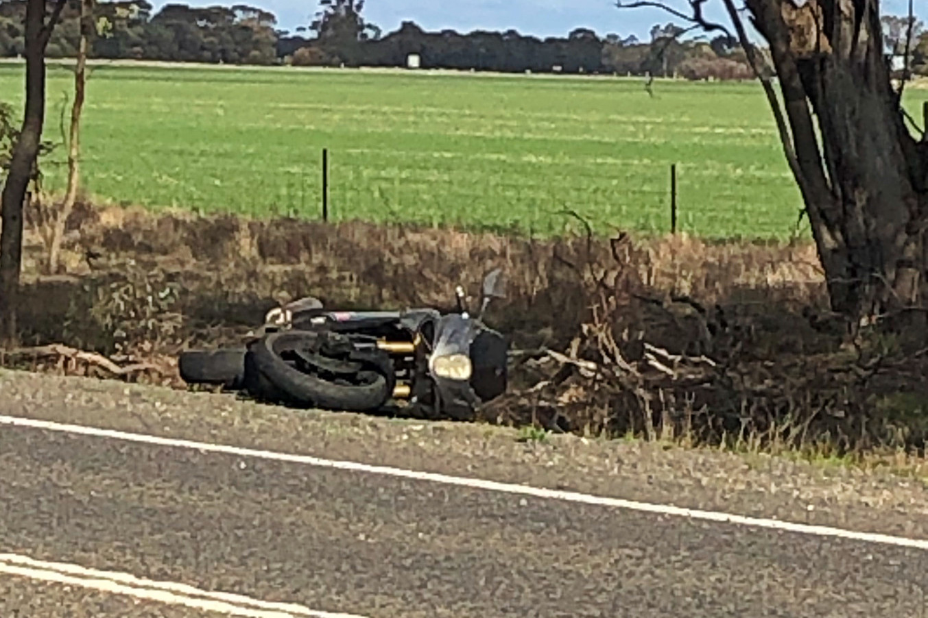 A learner motorcycle rider escaped serious injury after coming off their bike.