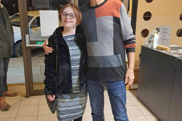 Australian actor-director John Jarratt with actor Erin Kearns in Horsham.