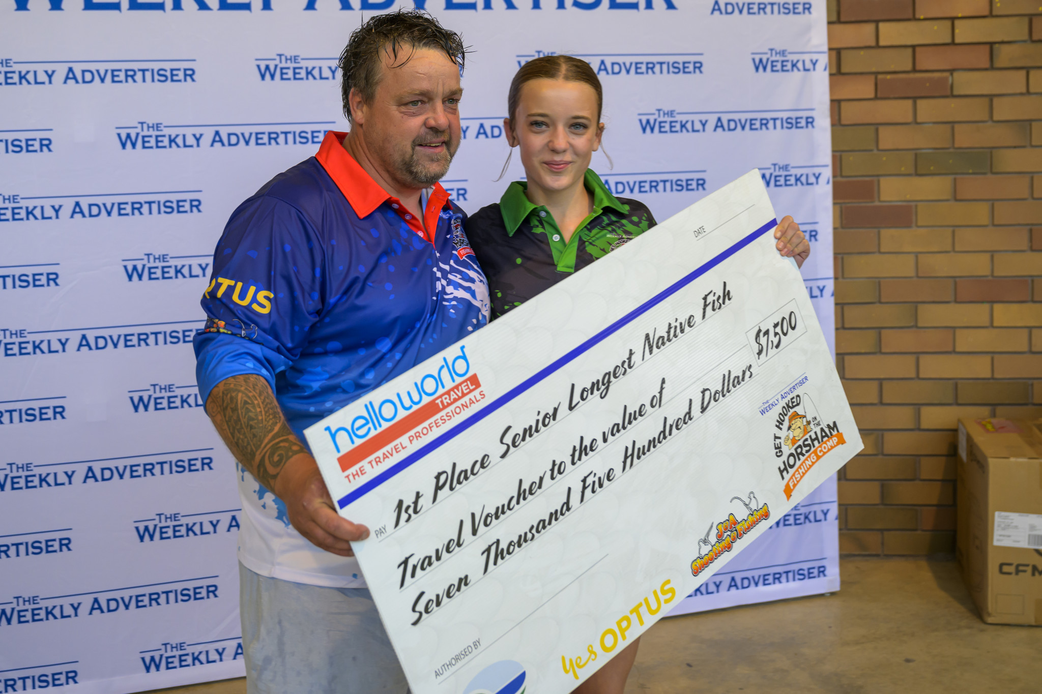 Brad Treloar 1st prize senior longest native fish, and the Junior winner, Sieanna Treloar. Photo: ROBIN WEBB