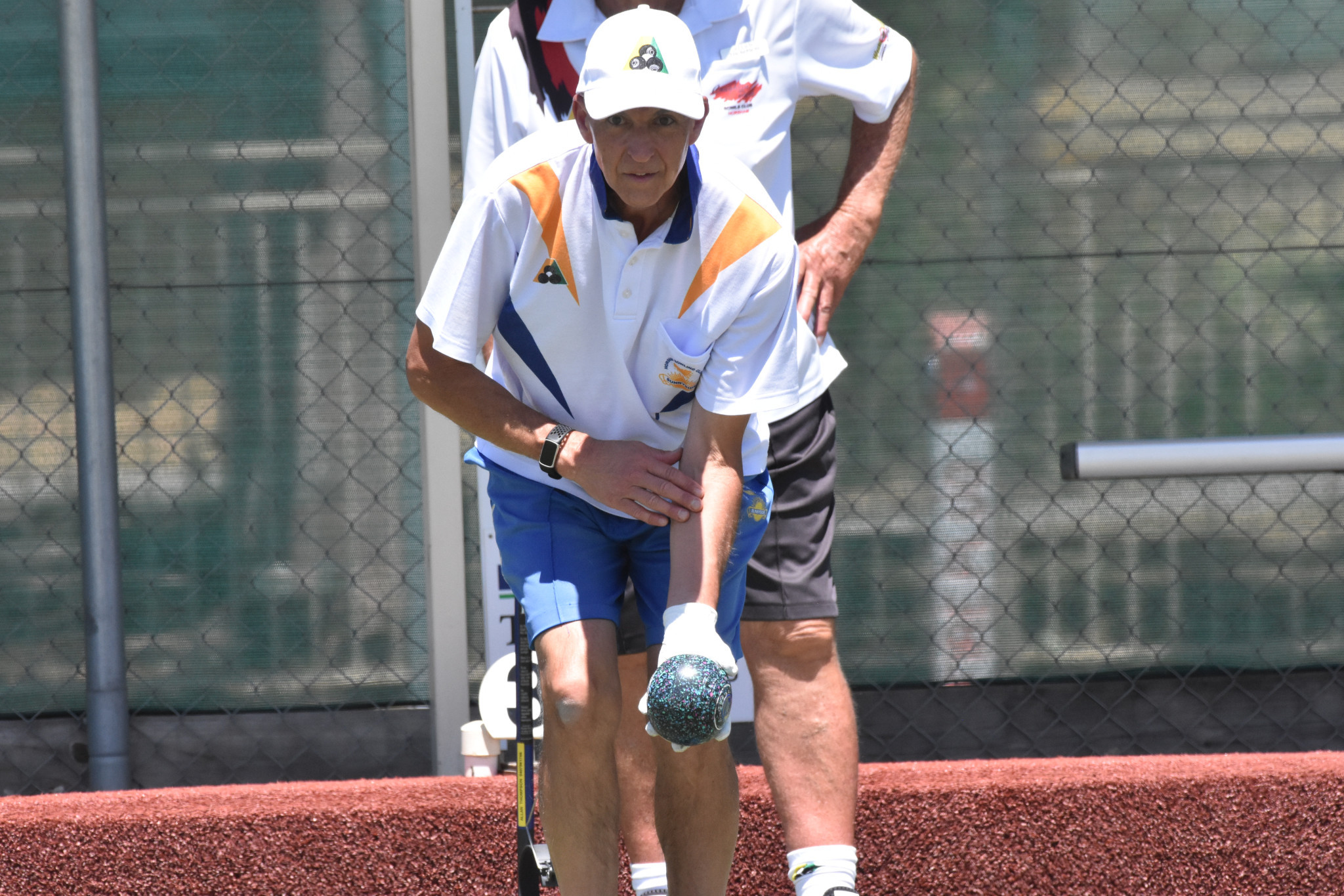 Gavin focuses on his bowl during the grand final in the Wimmera Playing Area's Champion of Champions. PHOTO: CHRIS GRAETZ