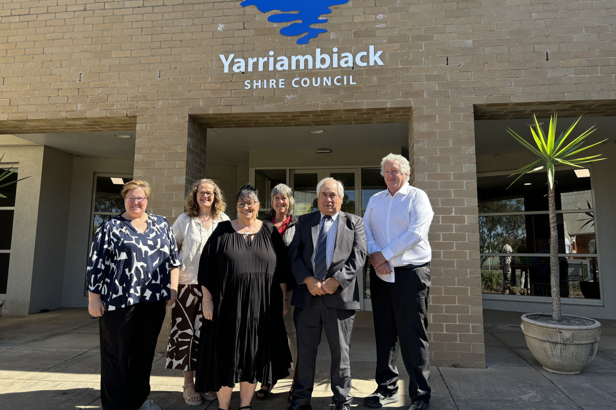 Yarriambiack Shire councillors: (from left) Karly Kirk, Melinda Keel, mayor Kylie Zanker, Corinne Heintze, deputy mayor Andrew McLean and Chris Lehmann. Photo: CAITLIN MENADUE