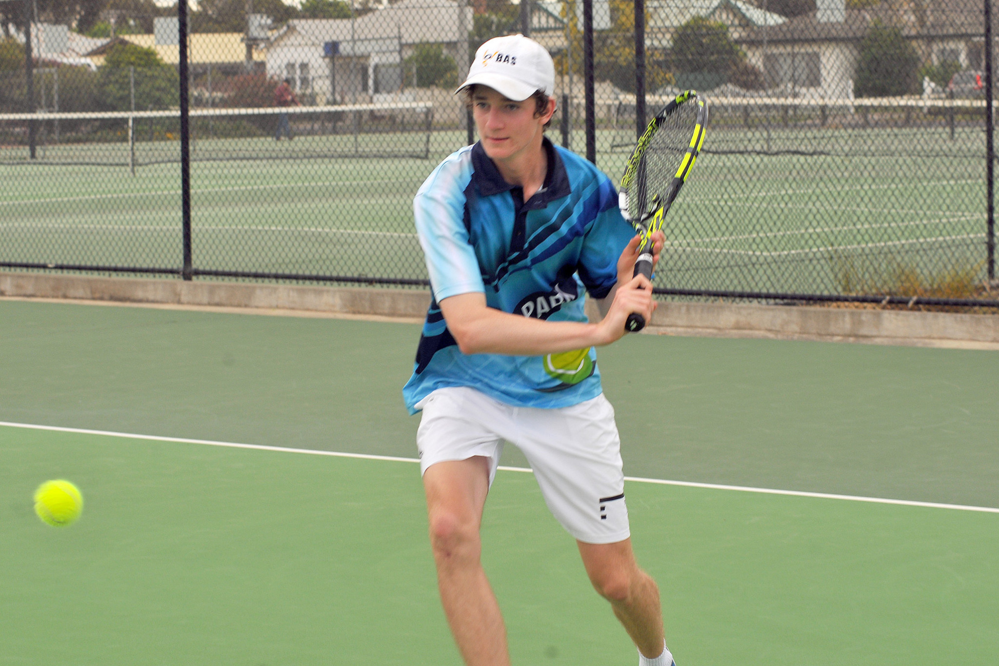 Harry Allan watches the ball closely. PHOTO: CHRIS GRAETZ