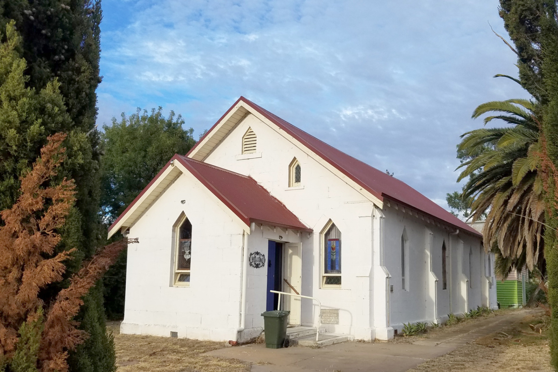 Warracknabeal's former Church of Christ building, on the corner of Jamouneau and Milbourne Streets, now a holiday home for a Melbourne couple.