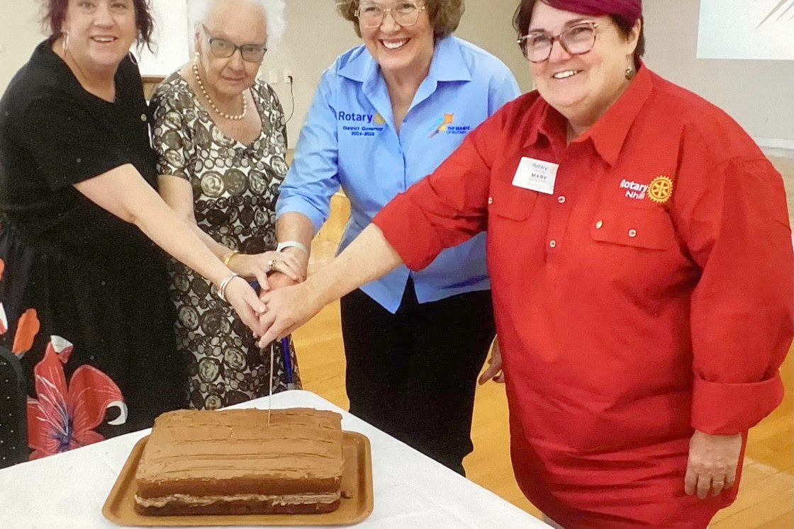 Rotarian Kate Farnham, president of Horsham Rotary Club Loloma Puls, district governor Lesley Sieden and president of Nhill Rotary Club Mary Dalgleish.
