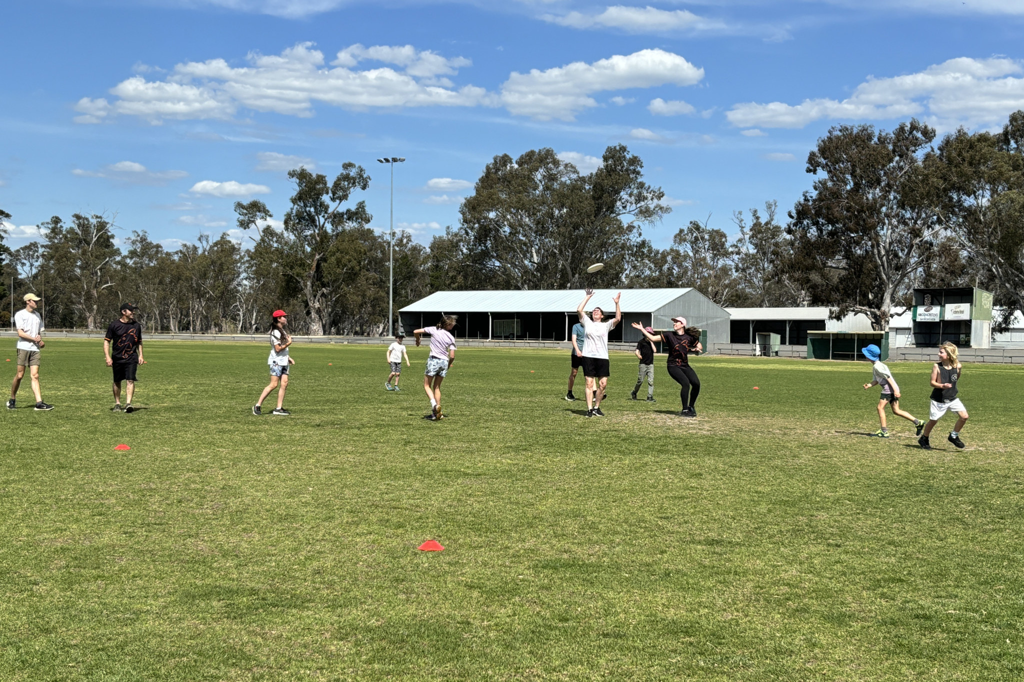 The group put their skills to the test in a game of ultimate frisbee.