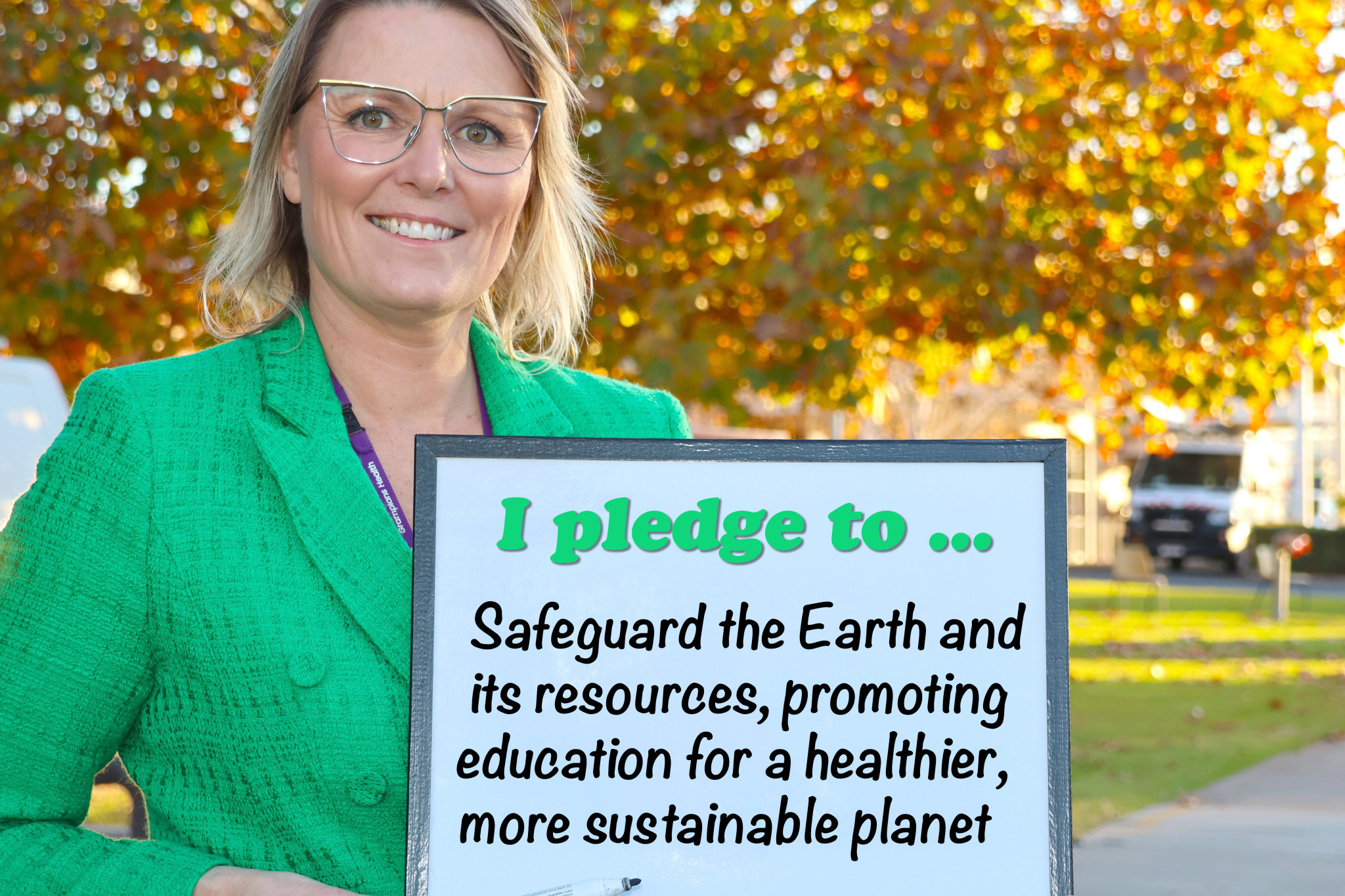 As part of the launch of Grampians Health’s Environmental Sustainability Plan, environmental and sustainability officer Sam Harris has made a pledge to help safeguard the planet.