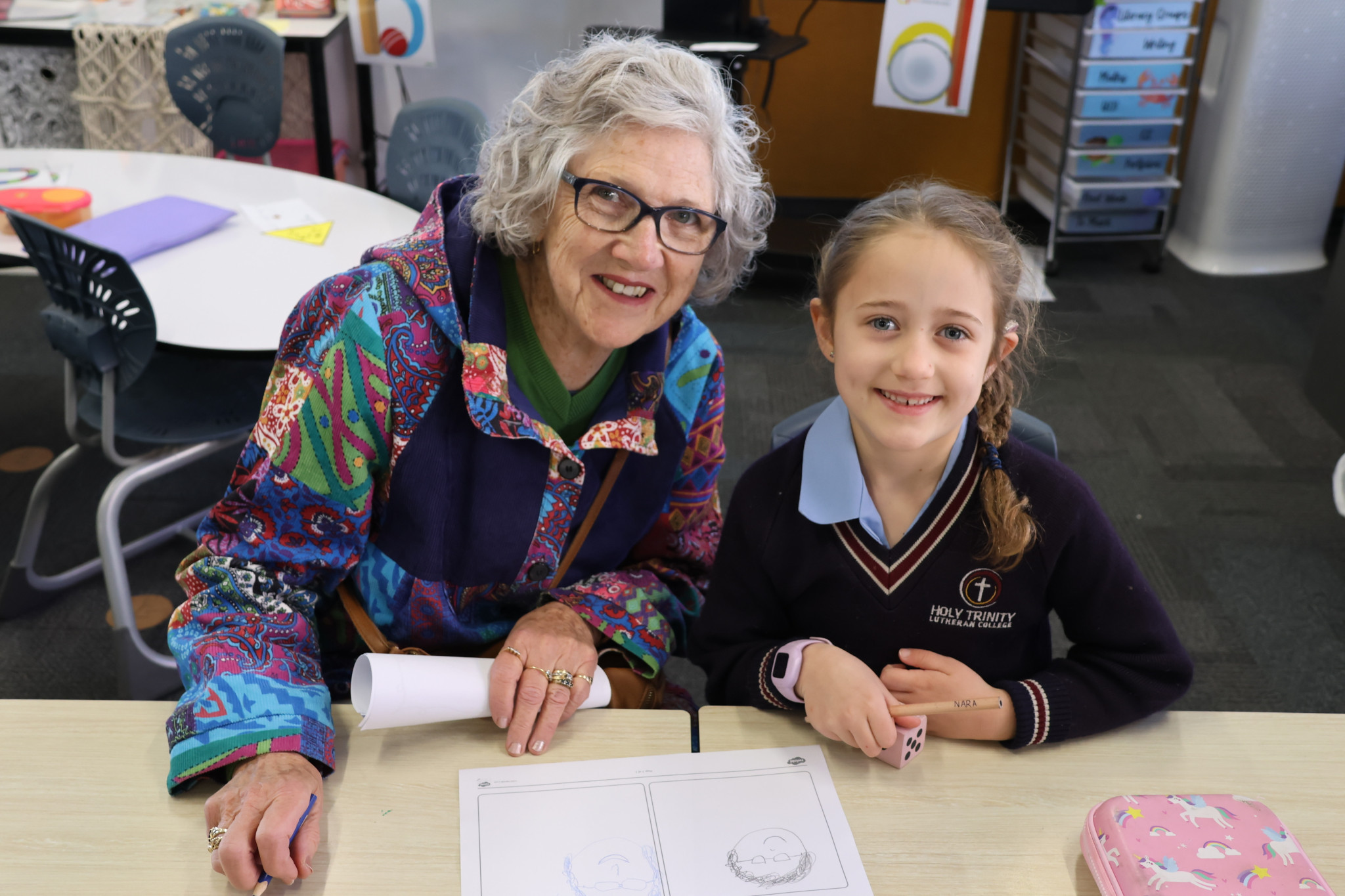 Nara Fry with her grandmother during the school's grandparents day celebrations.
