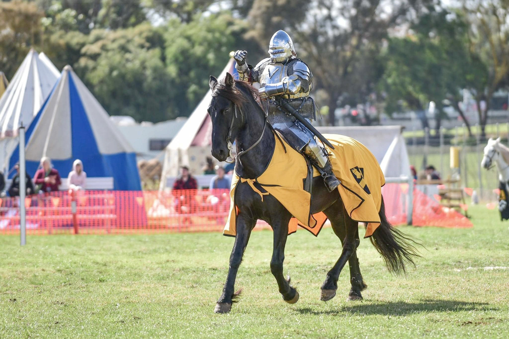Cliff and Renae Marisma will demonstrate the art of jousting in Jeparit this Sunday.