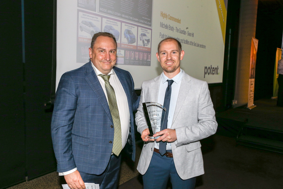 Andrew Ward, director/publisher of The Horsham Times, with the award for Best Editorial Campaign.