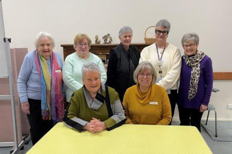 The elected executive team for the next year. From left standing Joy Smith Welfare Officer, Jane Bolwell Assistant Treasurer, Maureen Webb Treasurer and Secretary, Kellie Mc Master Assistant Secretary and volunteer coordinator, and Lea Crammond. Publicity Officer. Seated is Returning President Lesley Lane and Vice President Jan Ackland.