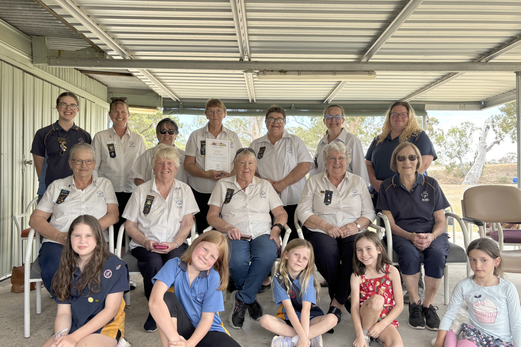 Past and present Wimmera region Girl Guides celebrated Janet Pilmore's achievement on Saturday at the Arura campsite in Dimboola.