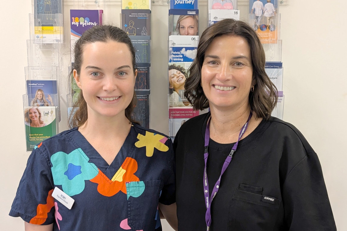 Alan Wolff Medical Centre Women’s Health Nurse Romy Brennan with Horsham Sexual and Reproductive Health Clinical Nurse Consultant Angela Morgan.