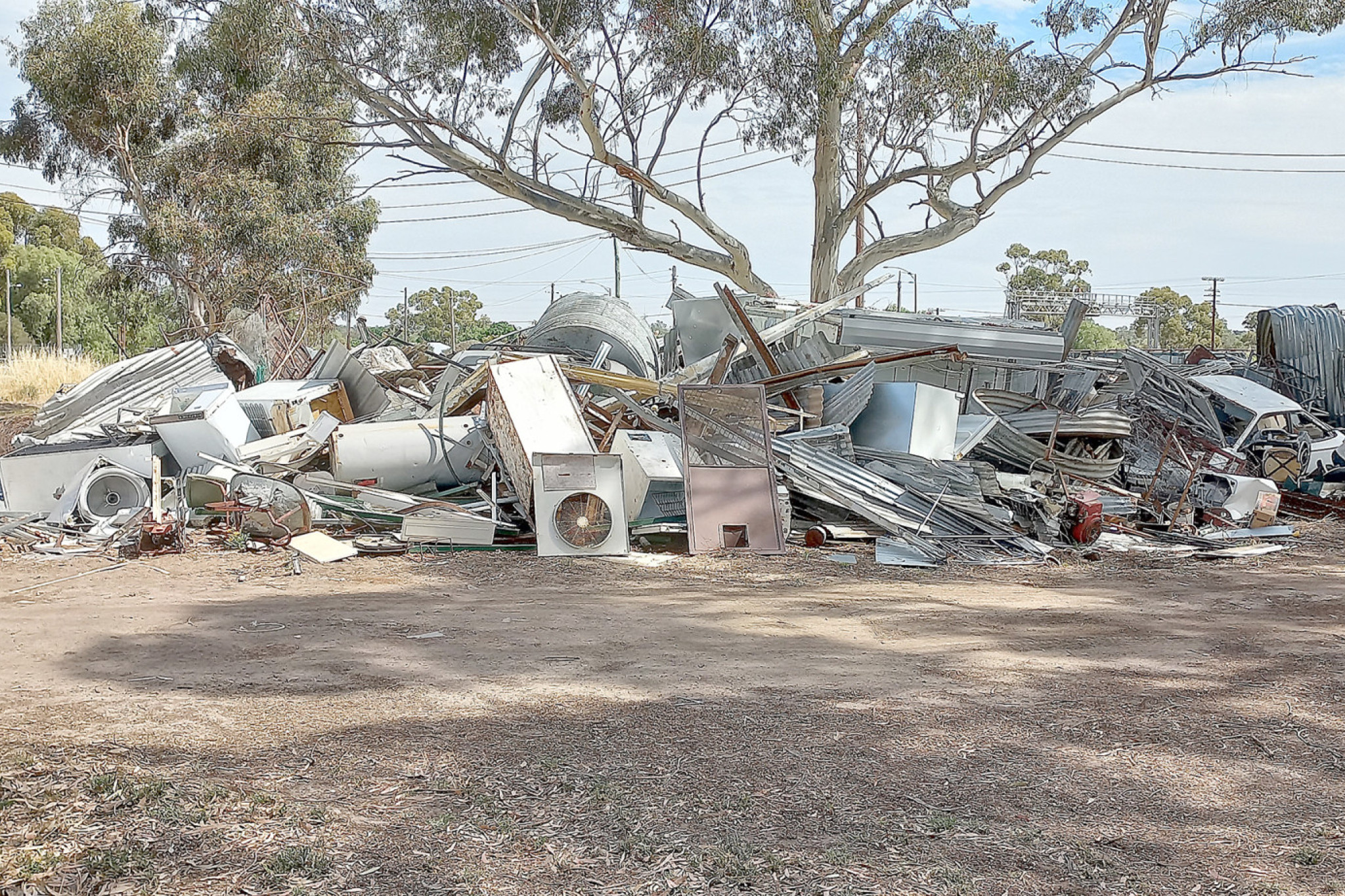 This collection point is meant to be for the Dimboola Lions Club fundraising - instead, locals are dumping their general rubbish at the site.