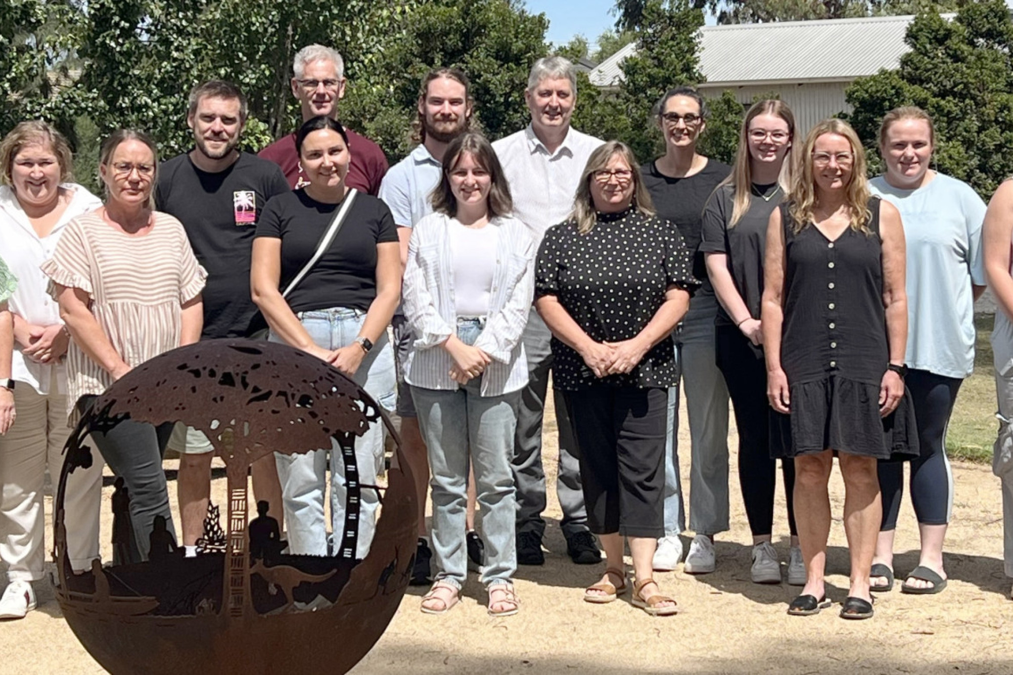 Federation University Wimmera campus Bachelor of Education Studies students, with teacher Dr Peter Sellings