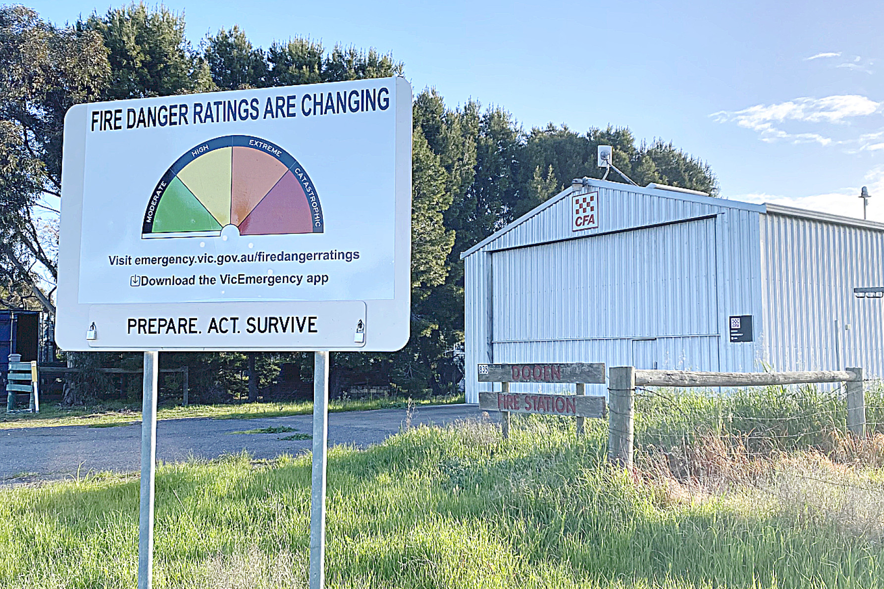 The Fire Danger Rating System at a Wimmera CFA site.