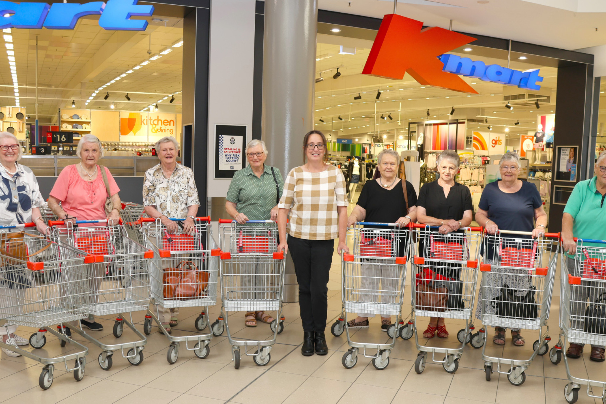 Grampians Health Edenhope Day Centre co-ordinator Kirily Ryan, centre, with clients on a shopping trip to Horsham.