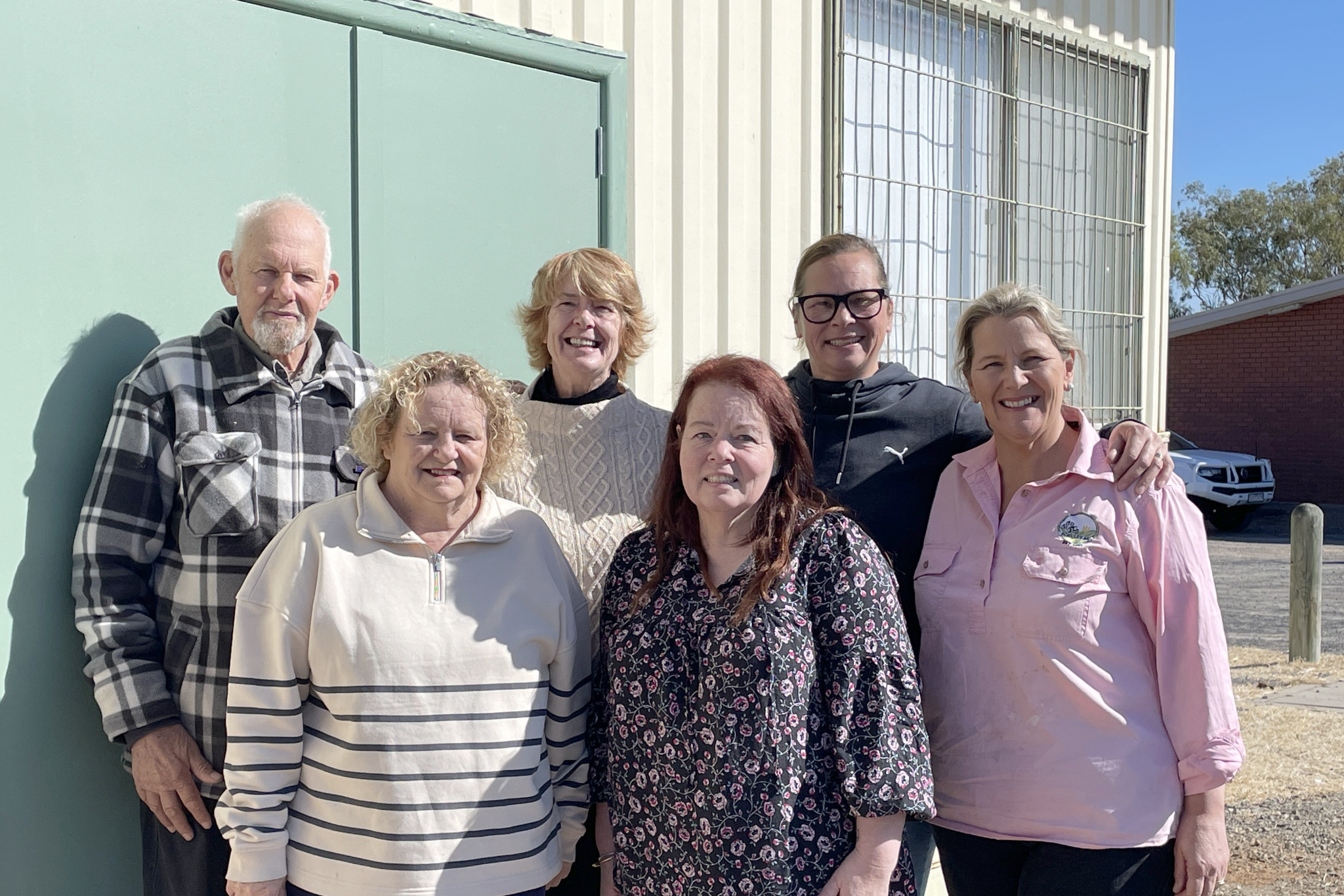 Jeparit A&P Society committee members Clem Paech, vice-president Teresa Smith, treasurer Kaye Baron, secretary Tracey Wright, Inge Swift and president Bec Schultz. CREDIT Caitlin Menadue