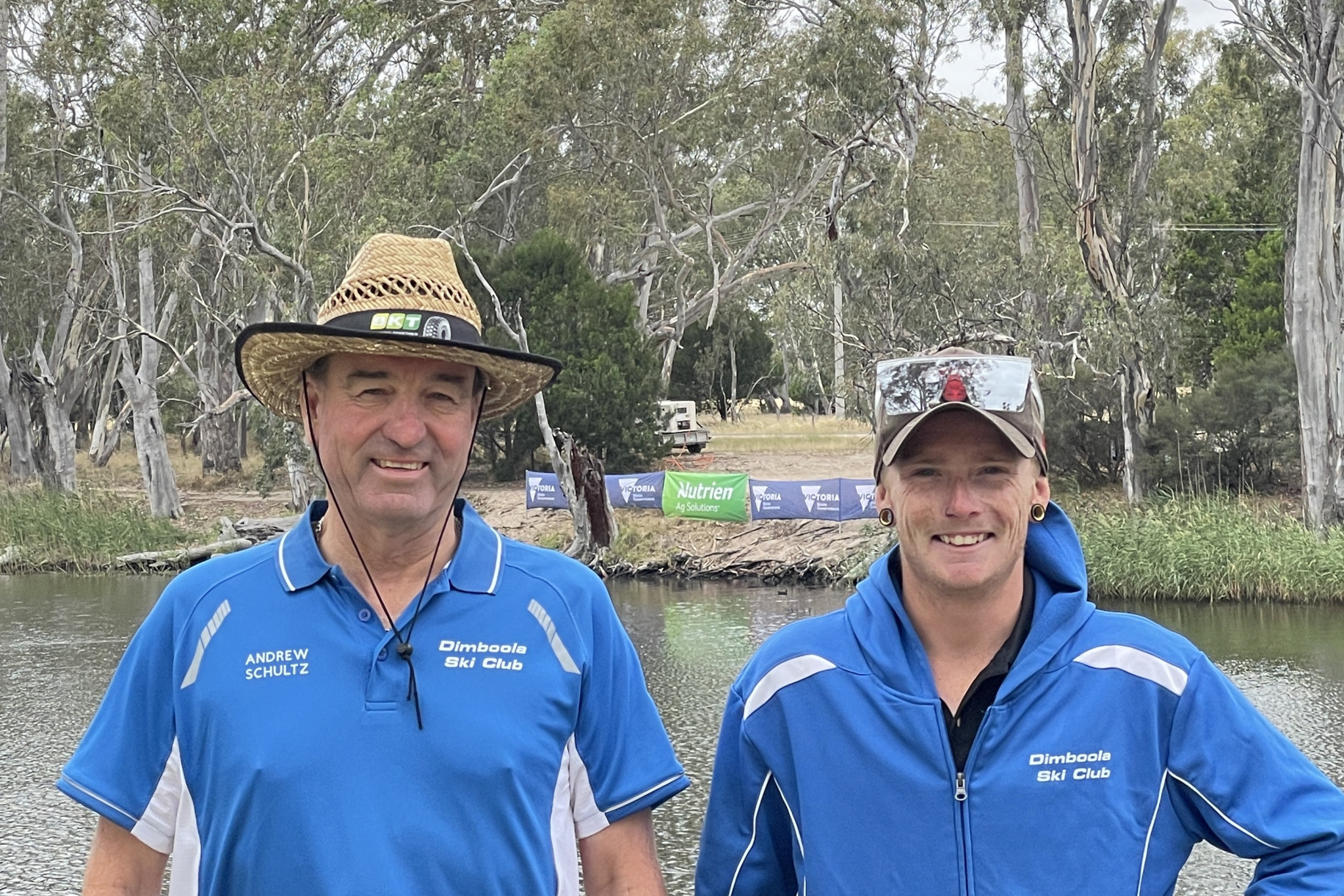 Dimboola barefoot water skiers Andrew Schultz and Jye Howlett.