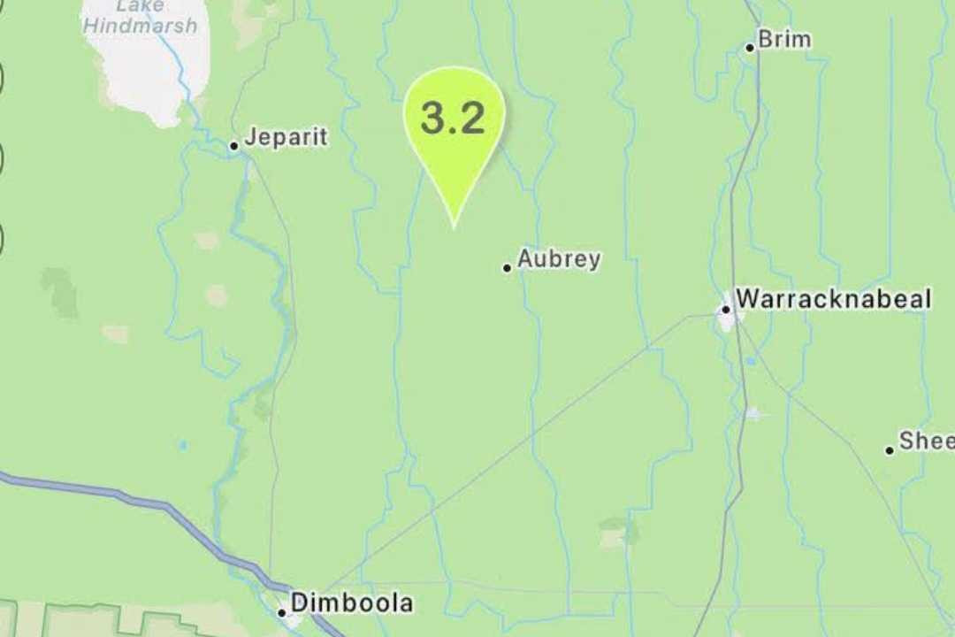 The earthquake was recorded near Jeparit.