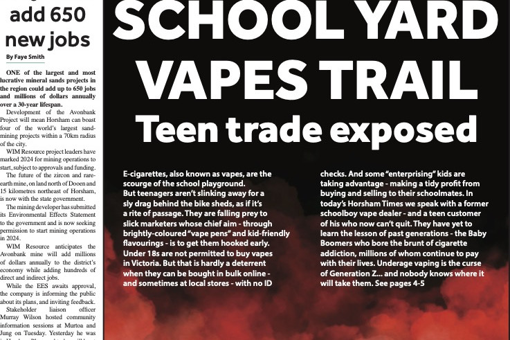 How we highlighed the vaping issue last February.